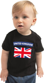 Bellatio Decorations United Kingdom / Verenigd Koninkrijk landen shirtje met vlag zwart voor babys 62 (1-3 maanden)