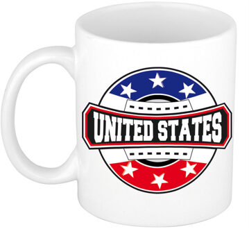 Bellatio Decorations United States / Verenigde Staten / Amerika logo supporters mok / beker 300 ml - feest mokken Multikleur