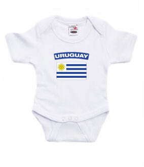 Bellatio Decorations Uruguay romper met vlag wit voor babys