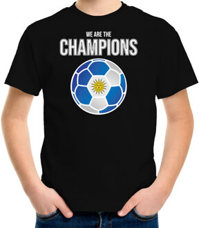 Bellatio Decorations Uruguay WK supporter t-shirt we are the champions met Uruguayaanse voetbal zwart kinderen