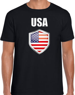 Bellatio Decorations USA landen t-shirt zwart heren - Amerikaanse landen shirt / kleding - EK / WK / Olympische spelen USA outfit 2XL