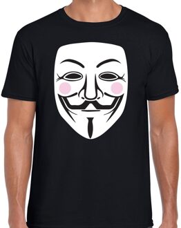 Bellatio Decorations V for Vendetta masker t-shirt zwart voor heren 2XL