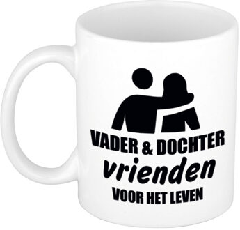Bellatio Decorations Vader en dochter cadeau koffiemok / theebeker wit 330 ml - Cadeau mokken / Vaderdag