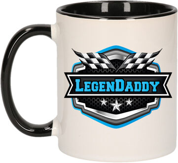 Bellatio Decorations Vader/papa cadeau mok - Legendaddy - blauw/zwart - 300 ml - vaderdag/verjaardag