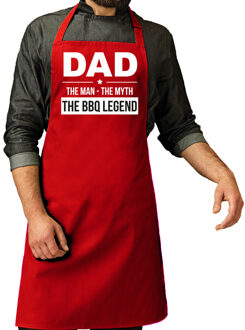 Bellatio Decorations Vaderdag cadeau schort - dad the bbq legend - rood - keukenschort - barbecue - verjaardag