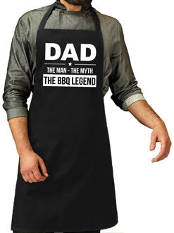 Bellatio Decorations Vaderdag cadeau schort - dad the bbq legend - zwart - keukenschort - barbecue - verjaardag
