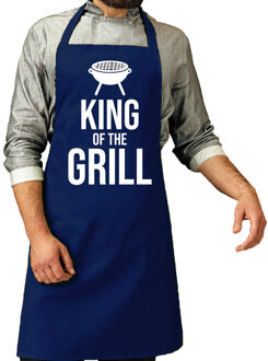 Bellatio Decorations Vaderdag cadeau schort - king of the grill - donkerblauw - verjaardag