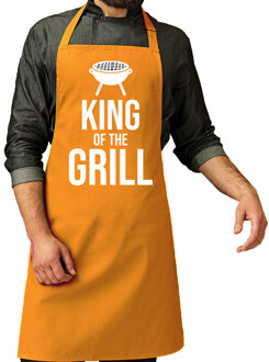 Bellatio Decorations Vaderdag cadeau schort - king of the grill - oranje - keukenschort - heren - verjaardag