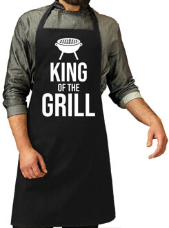 Bellatio Decorations Vaderdag cadeau schort - king of the grill - zwart- keukenschort - heren - verjaardag