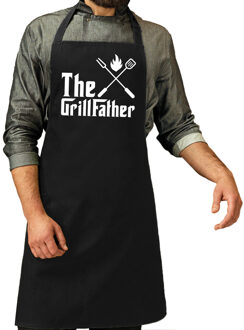 Bellatio Decorations Vaderdag cadeau schort - The Grillfather - barbecue/bbq - zwart - voor heren