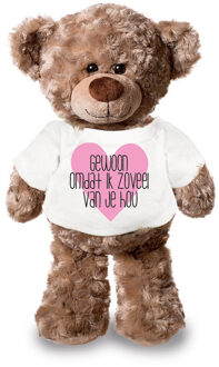 Bellatio Decorations Valentijnsdag cadeau - teddybeer XL - omdat ik van je hou - Valentinesday - Knuffelberen Bruin