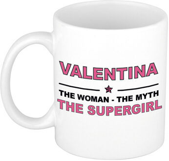 Bellatio Decorations Valentina The woman, The myth the supergirl collega kado mokken/bekers 300 ml Oudroze