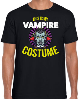 Bellatio Decorations Vampire costume halloween verkleed t-shirt zwart voor heren 2XL - Feestshirts