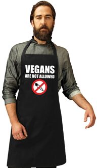 Bellatio Decorations Vegans are not allowed barbecueschort/ keukenschort zwart heren