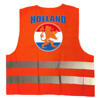 Bellatio Decorations Veiligheidshesje Holland met oranje leeuw EK / WK supporter outfit voor volwassenen