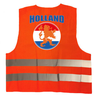 Bellatio Decorations Veiligheidshesje Holland - met oranje leeuw - EK / WK supporter outfit - voor volwassenen