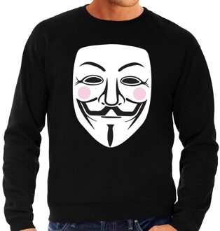 Bellatio Decorations Vendetta masker - sweater - zwart - voor heren - verkleedkleding