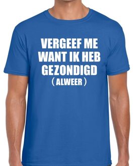 Bellatio Decorations Vergeef Me heren T-shirt blauw 2XL