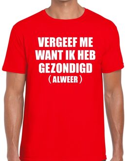 Bellatio Decorations Vergeef Me heren T-shirt rood 2XL