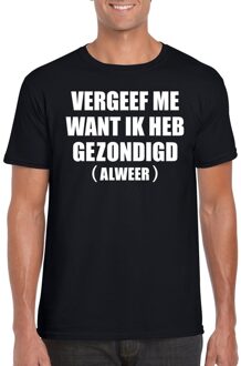 Bellatio Decorations Vergeef me ik heb gezondigd heren T-shirt zwart 2XL