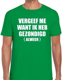 Bellatio Decorations Vergeef me tekst t-shirt groen heren 2XL