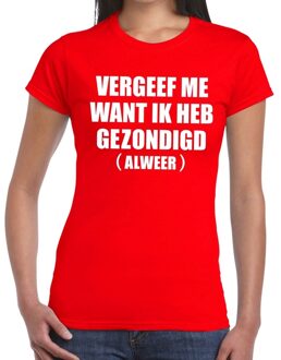 Bellatio Decorations Vergeef me tekst t-shirt rood dames