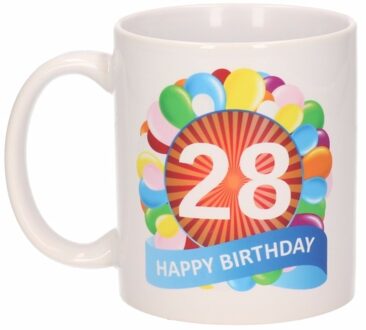 Bellatio Decorations Verjaardag ballonnen mok / beker 28 jaar
