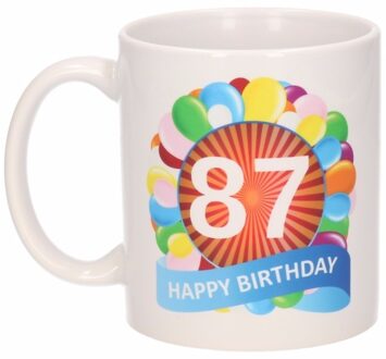 Bellatio Decorations Verjaardag ballonnen mok / beker 87 jaar