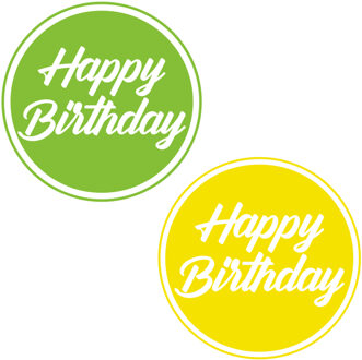 Bellatio Decorations Verjaardag Bierviltjes / Onderzetters - 20x stuks - groen/geel - D10 cm - tafel versiering