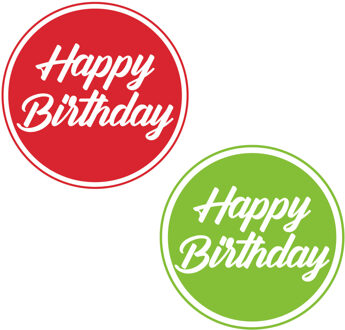 Bellatio Decorations Verjaardag Bierviltjes / Onderzetters - 20x stuks - groen/rood - D10 cm - tafel versiering