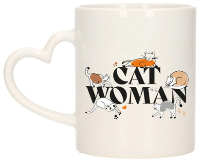 Bellatio Decorations Verjaardag cadeau koffie/thee mok - hartjes oor - Cat Women - 300 ml - keramiek