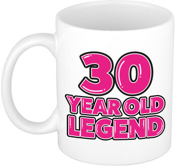 Bellatio Decorations Verjaardag cadeau mok 30 jaar - al zo oud - legende - roze - 300 ml - keramiek