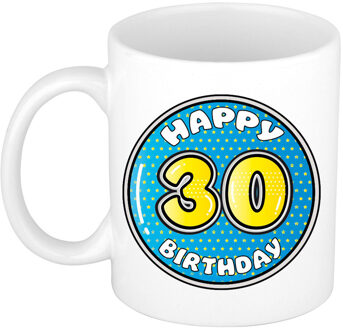 Bellatio Decorations Verjaardag cadeau mok - 30 jaar - blauw - 300 ml - keramiek