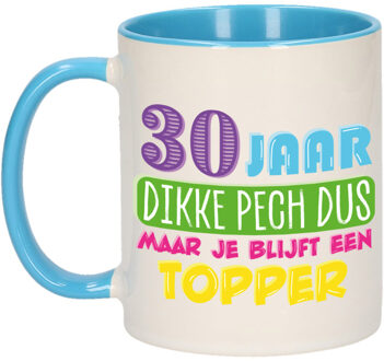 Bellatio Decorations Verjaardag cadeau mok 30 jaar - blauw - dikke pech dus - 300 ml - keramiek