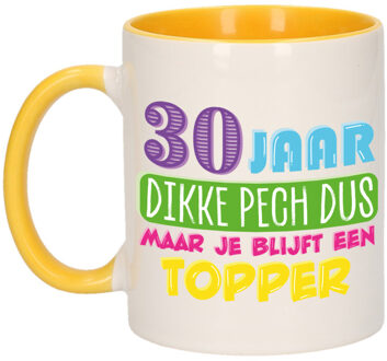 Bellatio Decorations Verjaardag cadeau mok 30 jaar - geel - dikke pech dus - 300 ml - keramiek