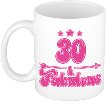 Bellatio Decorations Verjaardag cadeau mok 30 jaar - geweldig - roze - 300 ml - Keramiek
