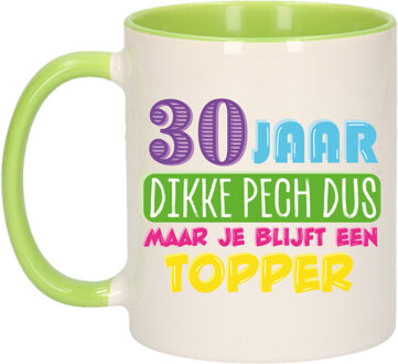 Bellatio Decorations Verjaardag cadeau mok 30 jaar - groen - dikke pech dus - 300 ml - keramiek