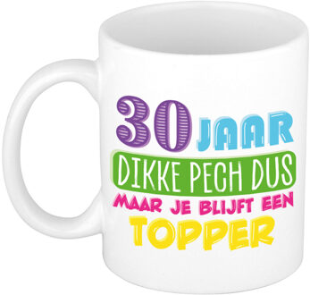 Bellatio Decorations Verjaardag cadeau mok 30 jaar - wit - dikke pech dus - 300 ml - keramiek