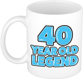 Bellatio Decorations Verjaardag cadeau mok 40 jaar - al zo oud - legende - blauw - 300 ml - keramiek