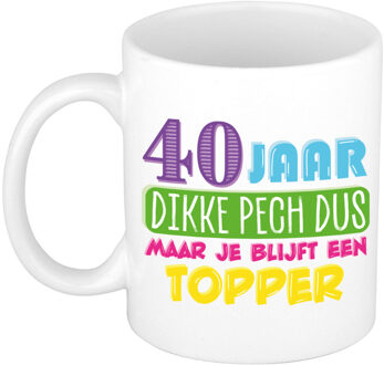 Bellatio Decorations Verjaardag cadeau mok 40 jaar - wit - dikke pech dus - 300 ml - keramiek