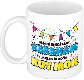 Bellatio Decorations Verjaardag/cadeau mok 50 jaar - Abraham - keramiek - 300 ml - kut mok