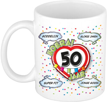 Bellatio Decorations Verjaardag cadeau mok 50 jaar - wit - goddelijk - 300 ml - keramiek - Sarah