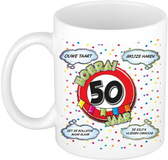 Bellatio Decorations Verjaardag cadeau mok 50 jaar - wit - ouwe taart - 300 ml - keramiek - Sarah