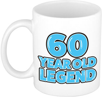 Bellatio Decorations Verjaardag cadeau mok 60 jaar - al zo oud - legende - blauw - 300 ml - keramiek