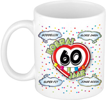 Bellatio Decorations Verjaardag cadeau mok 60 jaar - wit - goddelijk - 300 ml - keramiek