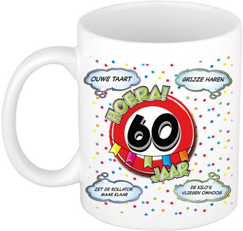 Bellatio Decorations Verjaardag cadeau mok 60 jaar - wit - ouwe taart - 300 ml - keramiek