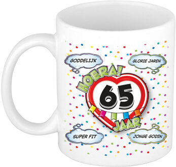 Bellatio Decorations Verjaardag cadeau mok 65 jaar - wit - goddelijk - 300 ml - keramiek Multi