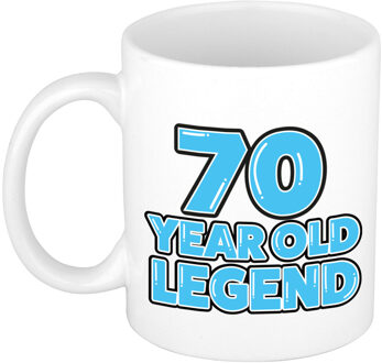 Bellatio Decorations Verjaardag cadeau mok 70 jaar - al zo oud - legende - blauw - 300 ml - keramiek
