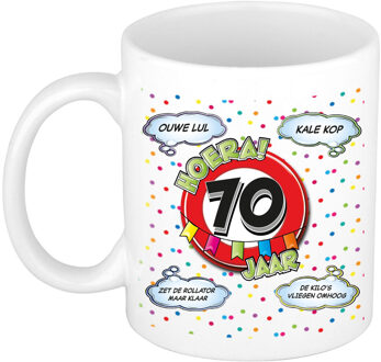 Bellatio Decorations Verjaardag cadeau mok 70 jaar - wit - ouwe lul - 300 ml - keramiek