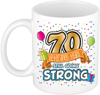 Bellatio Decorations Verjaardag cadeau mok 70 jaar - wit - veteranen team - 300 ml - keramiek